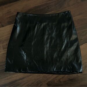 Forever 21 Skirt Womens Size Medium Mini Black Faux Leather Night Out Party